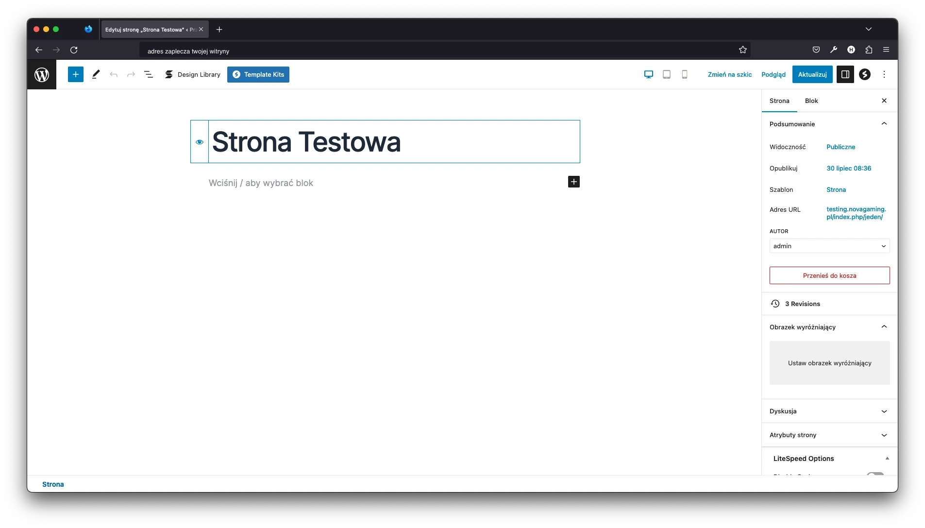 Panel zarządziania WordPress
