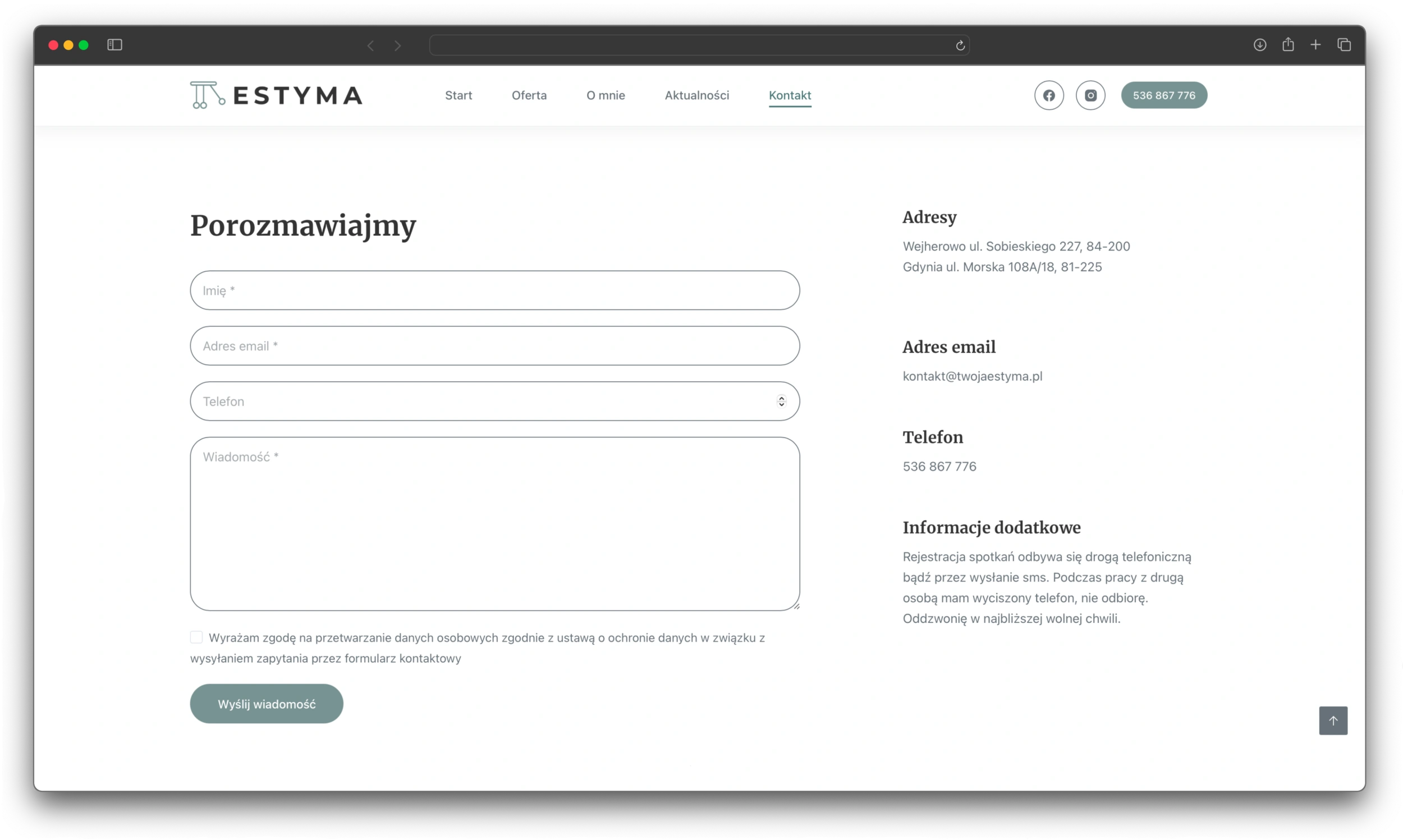 Twoja Estyma: kontakt
